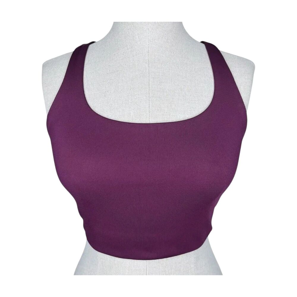 Girlfriend Collective Paloma Racerback Bra sz S * Plum Longline Crop Top Gym